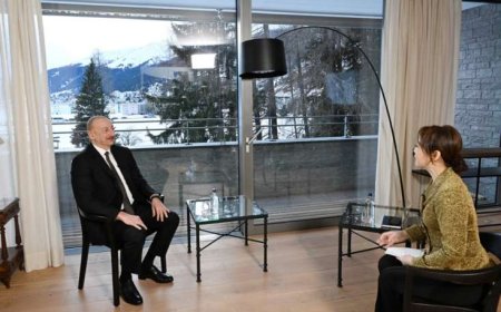 İlham Əliyev Davosda Çinin CGTN telekanalına müsahibə verdi