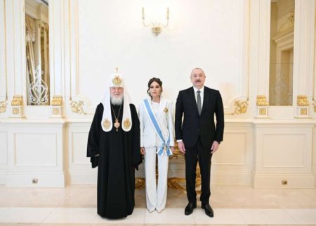 Prezident və xanımı Patriarx Kirill ilə görüşüb - YENİLƏNİB