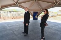 Prezident və xanımı Cəbrayılda xəstəxananın binasının tikintisi ilə tanış olublar
